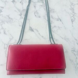 INC International Concepts Red Crossbody Wallet Chain Strap Shoulder Bag